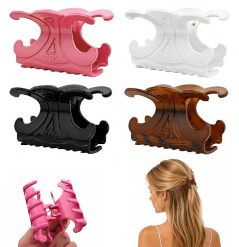 4 Stück Haarklammer Mittel, Acetat Haarspange für Damen | Claw Clip, Haarklammer Damen, Rutschfeste Krallenclips Starker Halt, für Dutt, French Twist Hochsteckfrisuren