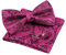Alizeal Herren Paisley vorgebundene Fliege Einstecktuch Manschettenknöpfe Set, Pink (Größe: Einheitsgröße)