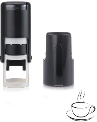Tampon Tasse à Café - Tampon Carte de Fidélité - Encre Noire Auto-encreur - Environ 11mm