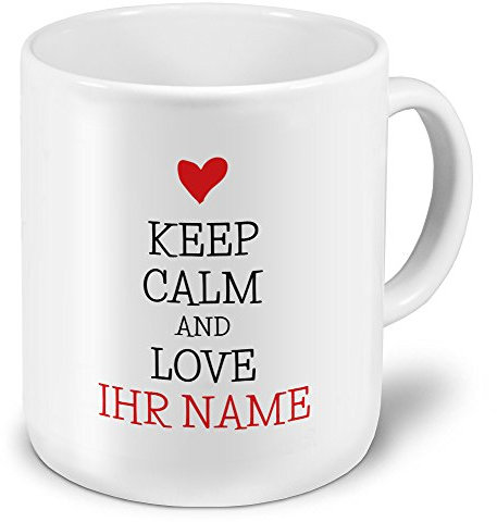 printplanet XXL Riesen-Tasse mit Namen personalisiert - Motiv Keep Calm - individuell gestalten - Namenstasse, Kaffeebecher, Becher, Mug
