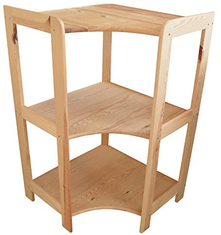 90 x 56 x 56 cm 3 Böden stabiles Eckregal unbehandelt Holzeckregal Lagerregal Standregal Regal aus Holz natur Büroregal Möbel Bücherregal Küchenregal Aktenregal Kellerregal Aufbewahrungsregal