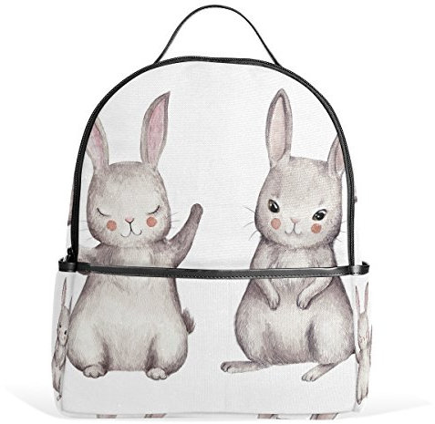 ALAZA Netter Häschen-Rucksack für Schule Bookbag