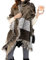 Miss Lulu Damen Winter Schal Kariert übergroßer Quadratisch Deckenschal, Karo Tartan Streifen Plaid Muster Fransen Poncho (Kaffee)