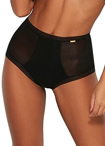 Gossard Women's Glossies Deep Brief, Black, Medium