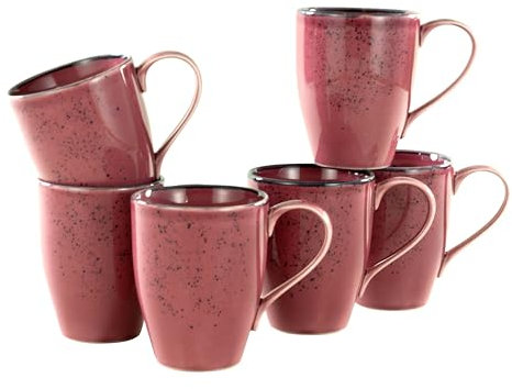 CreaTable, 21995, Serie NATURE COLLECTION, Berry, 6-teiliges Geschirrset, Kaffeebecher aus Steinzeug, spülmaschinen-und mikrowellengeeignet, Qualitätsproduktion, 30 centiliters