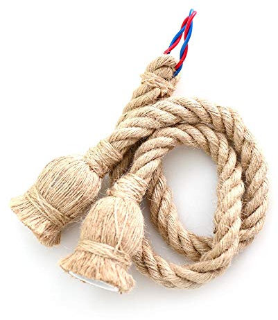 Domybest Porte Lampe Suspension Vintage Base de Lampe E27 Douille avec Corde de Chanvre Naturel Rétro Cordon électrique Lampe Porte Ampoule Plafond pour Lampe de Bricolage pour Restaurant Bar Café