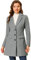 Allegra K Damen Wollmantel Revers Knopfleiste Wintercoat Mantel Hellgrau M