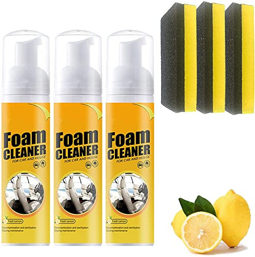 Multifunktionaler Auto-Schaumreiniger, Amplesunshine-Schaumreiniger, leistungsstarkes Fleckenentfernungs-Set, Auto-Innendecken-Ledersitz-Reinigungsschaum (150ML, 3Pcs)