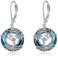 Baum des Lebens Ohrringe Sterling Silber mit Kristallen, Geburtstagsschmuck Geschenke für Frauen Damen (Blau)