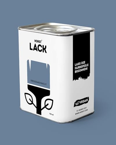 HORST Lack Vergissmeinnicht matt 1,5L - Wetterfester Möbel-Lack für Holz, Metall & Kunststoff - Hohe Deckkraft - Geruchsneutral- Spritz- & Tropffrei - Vegan - Blau