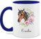 Tasse Tassen 325ml - Pferd Pferde - Wunschname Pferdekopf Name I Pferdemotiv I Geschenk Pferdemädchen - 325 ml - Dunkelblau - geschenke für reitlehrerin reitersachen pferden horse glühweintassen