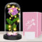 Regalo Mamma, Regalo di la Festa Della Mamma per Mamma Nonna, Fiore Rosa Regalo per Lei - 1 Rosa di Seta Viola con Luce a LED in una Cupola di Vetro per Compleanno, Anniversario, Fiore Rosa Regalo