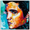 ARTLAND Wanddeko Leinwand Bilder Wandbild 70x70 cm Portrait Farbe Künstler Star Legende Elvis Presley King of Rock n Roll U4RE