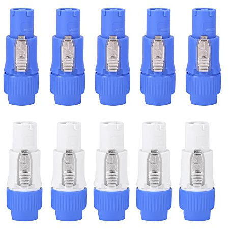 Tiamu Powercon Connector, Nac3Fca Speakon 3 Broches AC Mâle Connectors, 20 A/250 V Nac3Fca Powercon Adapter Connecteur Cable pour lumière de scène écran LED
