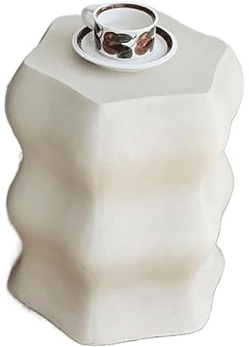 ZUMAHA Nachttisch, Outdoor-Beistelltisch, runder Beistelltisch, Terrassen-Beistelltisch, Gartenhocker, Pflanzenständer, Kleiner, einfacher Spind für das Wohnzimmer