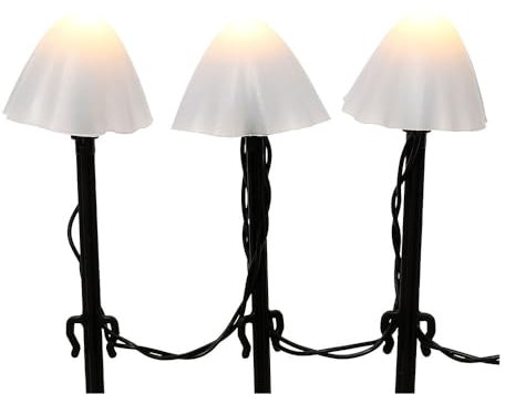 Lumineo 20er Set Weiß Pilz Pfahl Lichter Mini Weihnachten LED Pathway Topf Lichter Warmweiß LEDs 8 Funktion Twinkle Effekt