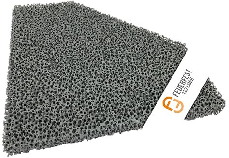 Feuerfest 123 - Feinstaubfilter Kaminofen Angeschrägt 280x270x25 mm, Kompatibel mit Hark, Feinstaub Rußfilter zum nachrüsten Kamine & Öfen, hitzebeständig bis 1.650 °C