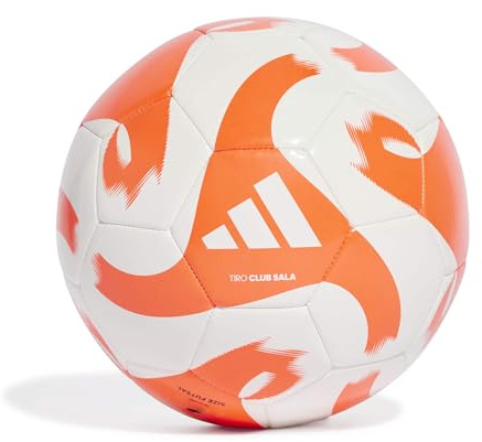adidas Tiro Club Sala Fußball, Unisex, für Erwachsene, Weiß/Solarrot, Größe 3