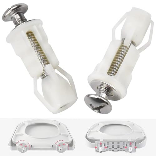 ieron 2 viti per cerniere del sedile del WC, viti per il coperchio del WC, raccordi e infissi, dadi in nylon espandibili, bullone di fissaggio per coperture, kit di sostituzione del foro cieco