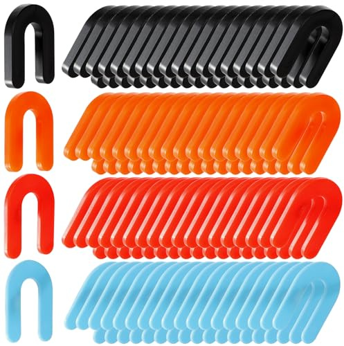 Okllen 400 Stück U-förmige Fliesen-Abstandshalter, Hufeisen-Unterlegscheiben, Kunststoff-U-Scheiben für Fliesen-Nivellierung, blau 1/16 Zoll, Rot 1/8 Zoll, Orange 3/16 Zoll, Schwarz 1/4 Zoll