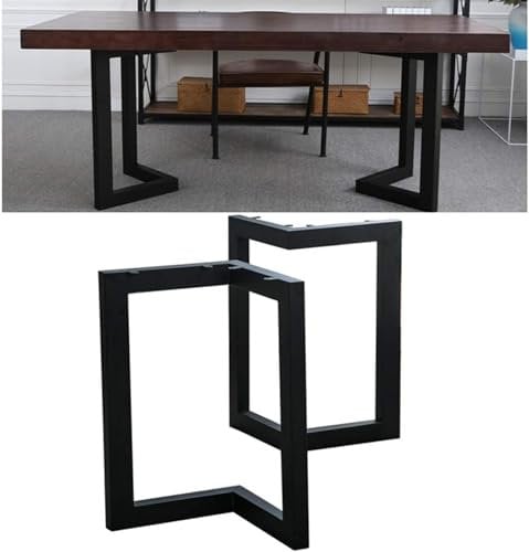 Industrial Rustic Dining Table Legs Set of 2 Heavy Duty Black Cast Iron Coffee Table Legs 28/72cm Office Desk Legs,Load Capacity 900 Lbs (Black 80 * 72cm/31.5 * 28.3in)