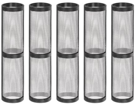 sourcing map 5 Pcs Airless Paint Sprayer Filter 90mm Length, 20mm Dia, Pump Manifold Strainer 60 Mesh Pump Manifold Strainer for Airless Paint Sprayer, Black