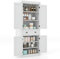 GOPLUS Meuble de Rangement Haut avec 4 Portes & 2 Tiroirs, Buffet Haut de Cuisine avec Étagères réglables pour Salle à Manger, Salon, Cuisine, Salle de Bain, 76 x 40 x183 cm (Blanc)