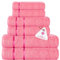 Casa Copenhagen Eternal Juego de Toallas de 6 Piezas- Rosa, 500 g/m², 2 Toallas de baño, 2 Toallas de Mano, 2 bayetas de Suave algodón Egipcio para baño, Cocina y Ducha