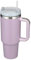 Gobelet isotherme à double paroi en acier inoxydable - 1200 ml - Gobelet avec poignée et paille - Pour café et voyage - Pour boissons froides et chaudes - Violet