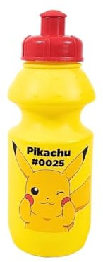 My sweety pop - Borraccia - Plastica - Bambini - Asilo, Scuola, Vacanza, Pasto - 18cm - 350ml - Idratazione - Idea regalo - Pokemon - Giallo