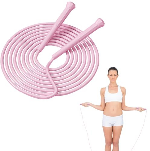EnixwH Jump Rope, Springseil Erwachsene Fitness Rosa, Springseil Boxen, Speed Springseile Professionelles mit Einstellbarer Länge, für Ausdauer, Abnehmen, Boxen, Sport, Cardio (Rosa)