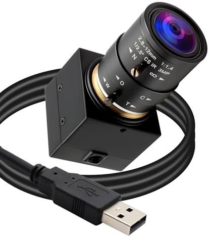 Svpro 5MP 30fps USB Kamera mit 2.8-12mm Zoomobjektiv,IMX335 Nahaufnahmekamera für Maschinenüberwachung Low Light Industriekamera für Computer,Laptop,UVC Plug in Webcam für Windows,MacOS,Linux,Android