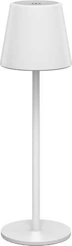 goobay Lampada da tavolo a LED, senza fili, dimmerabile, con controllo touch/LED, per interni ed esterni, 180 lm e 3000 K, bianco caldo, USB-C, bianco / 73927