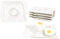 MamboCat 6er Set Ivory Flache Eierbecher mit Ablage I 6 Personen I elfenbeinweiße rechteckige Porzellan-Eierbecher für das Frühstücksei für Brunch & Buffet