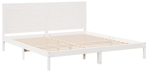 vidaXL Massivholzbett Extra Lang ohne Matratze Weiß 200x220 cm