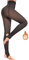 Jiuday Collant Polaire Femme Effet Transparent, Collants Thermiques, Collant Chaud Femme Hiver, Collant Opaque Grande Taille Élasticité Taille Haute (220g Fleece Faux Transparent Noir-Étrier,XL)