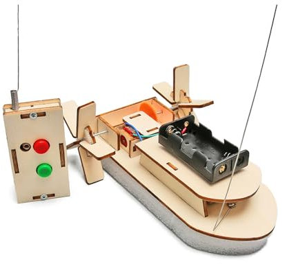 Sarini Kit de Bateau à Vapeur RC pour développer des Kits d'expérimentation, kit de Bricolage de Technologie d'invention créative, kit de modèle de Bateau RC de Petite série