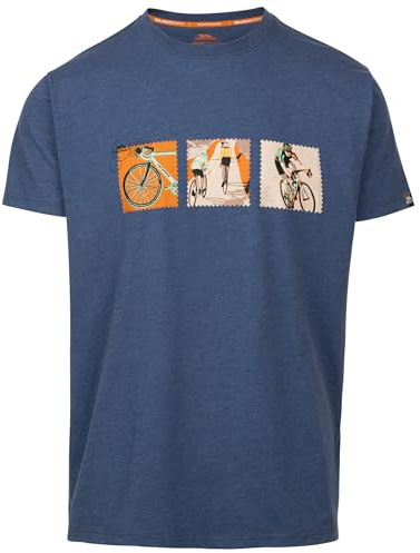 Trespass Mens Casual Printed T-Shirt TP75 Kooten Indigo Tone Marl Size - L
