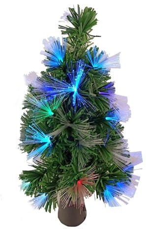 Árbol de Navidad de Fibra Óptica - Árboles de Navidad, Árbol de Navidad Falso con Luz LED Variable | Árbol Artificial Centro de Mesa Navidad Portátil Decoración Hogar Vac