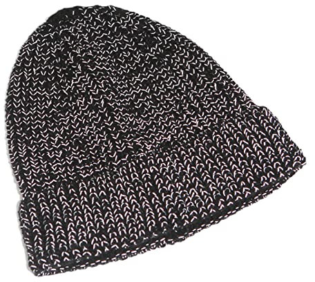 ZwaitL for Creative Reflektierendes Garn Strickmütze Totenkopf Strickmütze Ohr für kalte Mütze All-Match Winter für Herren Schwarz, Schwarz , Einheitsgröße