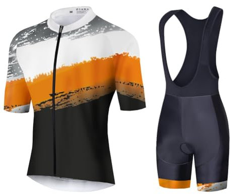 UGLY FROG Summer Cycling Suit - Short Sleeve Cycling Jersey with 3D Gel Padded Bib Shorts Set - Breathable, Quick Dry All Day Bicycle Clothing Set for Outdoor Riding Sport, Biking Race