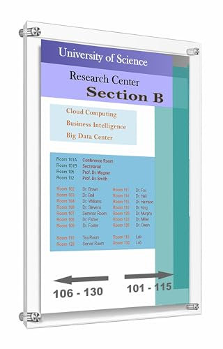 TUKA-i-AKUT Acryl Wand Bilderrahmen für A2 Flyer, Türschild Doppelte Acryl Panel Kristallklar, Wandhalter Büroschild Fotorahmen Display Rahmen für Foto Zertifikat Poster, UV-Schutz, TKD9402-A2-1x