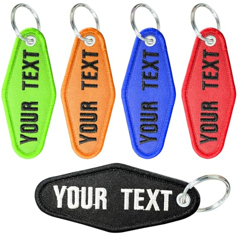 WQNMY 2PCS Portachiavi personalizzato, portachiavi moto personalizzato con ricamo bifacciale, portachiavi unisex per auto, bici da camera