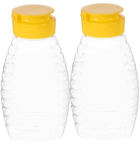 POPETPOP 2stücke Auslaufsichere Leer Wiederverwendbar Mit Klappdeckel Für Honig Essig Soße Sirup Öl Salat Gewürz Spender Lagerung Tragbar Nachfüllbar