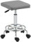 HOMCOM Square Rolling Stool, Height Adjustable PU Leather Salon Chair with Padded Seat and Foot Rest, Swivel Beauty Stool on Wheels for Spa Drafting Salon Tattoo Work Massage, Grey