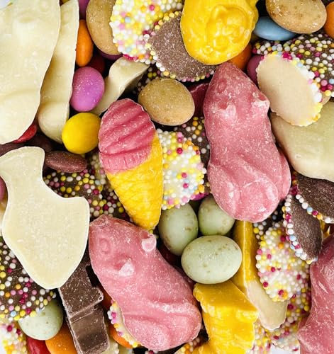 Retro Chocolate Mix 400g Bag Pouch with Jazzies, Mini Eggs, Fish and Chips, Pink and White Mice, Chocolate Beans