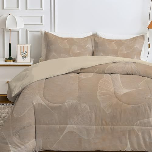 SYHIEGO Blätter Bettdecke 135x200 cm, 4-Jahreszeiten Steppdecke, Waschbare Ganzjahresdecke ohne Bezug, Pflanzen Muster Weiche Schlafdecke, Einzelbettdecke, Gelb -Ea387