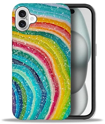 artslion Case for iphone 16 Rainbow Phone Case for Women Girl Men-Durable Protection Case for iphone 16