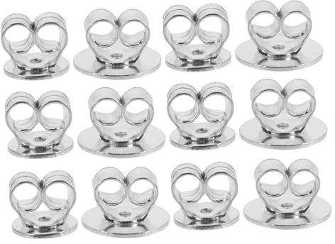 Beavorty 6pairs Sterling Silver Earring Backs Locking Backs for Stud Earrings Metal Ear Plugs Comfortable for Women Secure Fit for Sensitive Skin