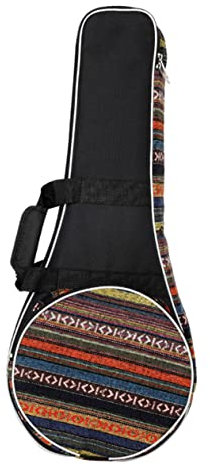 HAMPPLIES Mandolin Gig Bag Thickened National Style Backpack Padded Cotton and Hand Strap, Ethnic Mandolin Handbag Suitable for Traveling and Performance